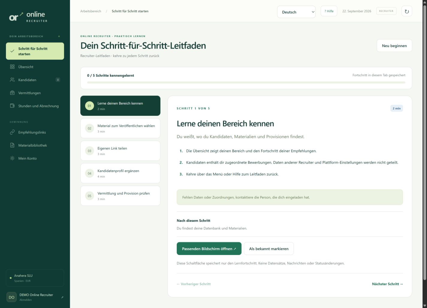 Onboarding Schritt für Schritt