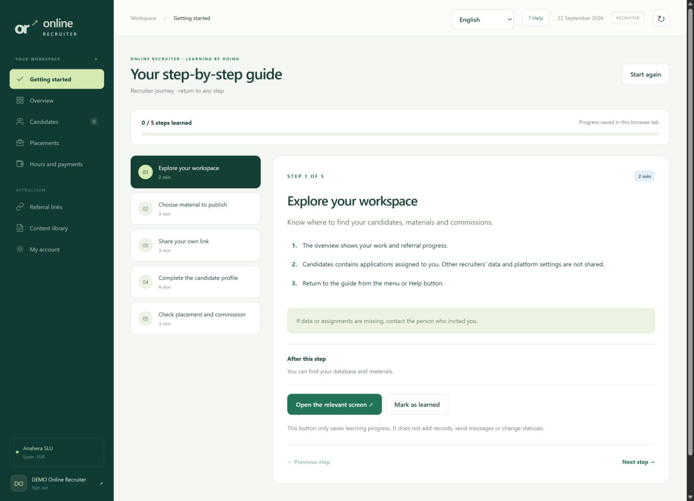 Step-by-step onboarding